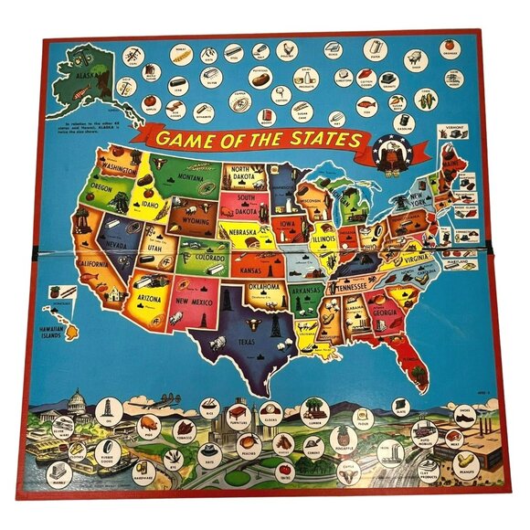 Vintage 1954 Game of the States Board Game Milton Bradley - Picture 2 of 10